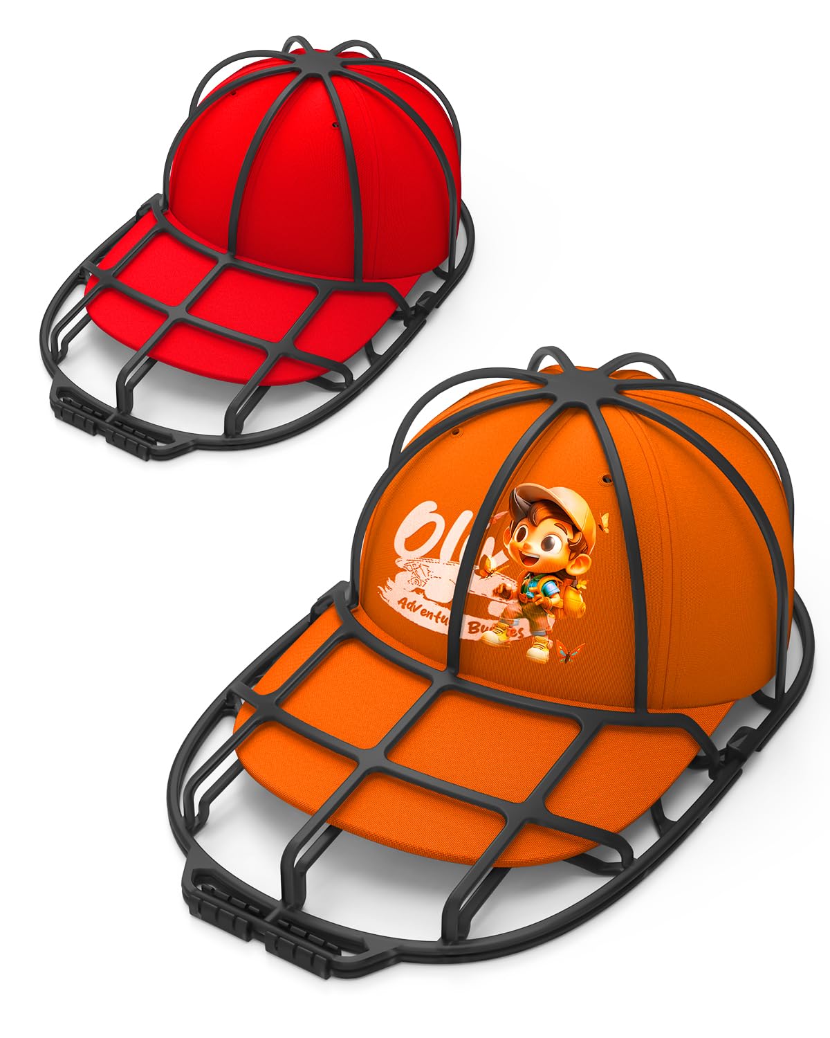 XQXA Hat Cleaners, 2-Pack Adult/Kid's Hat Washer Frame, Black