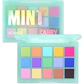UCANBE Colorful Matte Makeup Eyeshadow Palette, 15 Shades Vibrant MACARON Pastel Eye Shadow Pallet, High Pigmented Blendable Rainbow Make Up Plattet Kit - Mint Candy