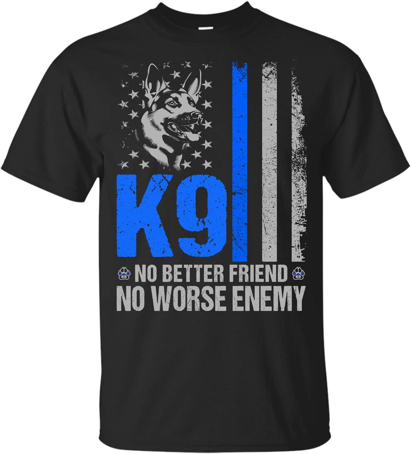 Police K9 camisa de la unidad K9 delgada línea azul camisa, playera
