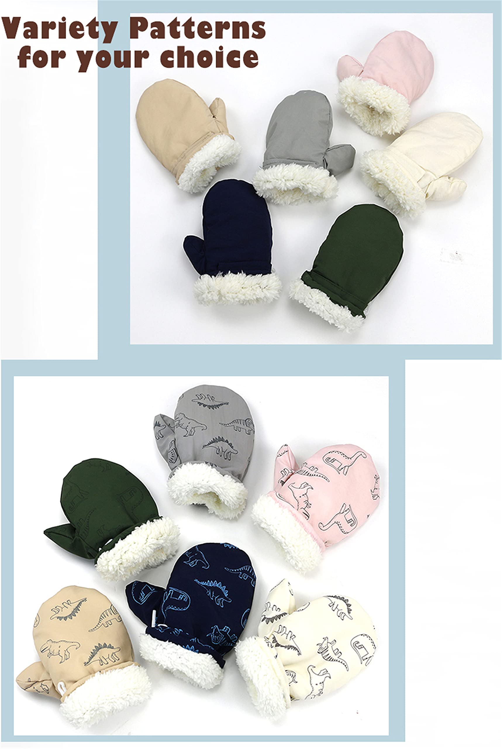 Urban Virgin Infant Baby Toddler Kids Winter Mittnes Lined Fleece Warm Waterproof Ski Snow Gloves For Boys Girls