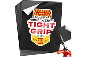 Strong Self-Stick Adhesive Magnetic Sheets 10 Pcs (8"x10"/20x25cm) – Customizable Magnetic Paper for Photo, Magnet Stickers, 