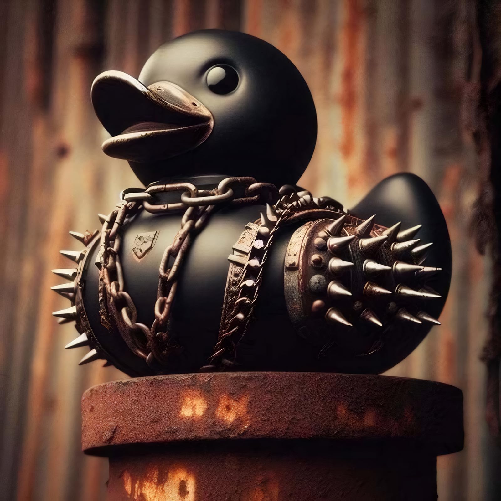 edenfaux edenfuax Punk Duck Goth Resin Duck - Garage Kits,Unique Gothic Gifts & Collectibles,Vinyl Rubber Novelty Ornament Dark Satanic Duck Figurine for Desktop Home Halloween Decor (Punk Duck)