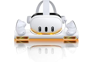 SVETAECHO Fast VR Charging Dock for Meta Oculus Quest 3: LED Quest Charger Station for Oculus 3 Aceesories - Controller Charger with 2 Rechargeable Batteries/45W USB-C Charger Adapter