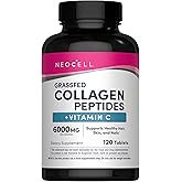NeoCell Collagen Peptides | 120 Tablets | with Vitamin C | Grassfed Supplement | Hair, Skin, & Nails | for Women and Men