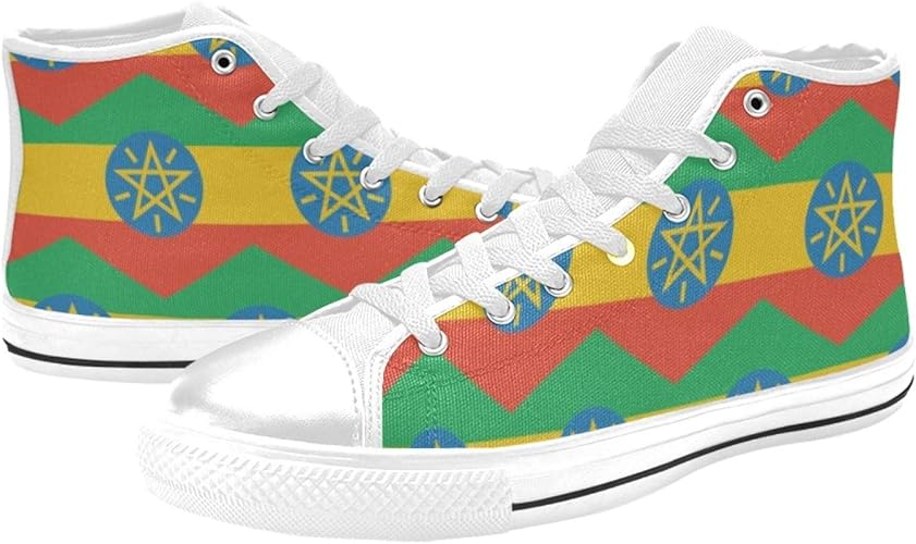 Ethiopia Flag Mens High Top Canvas Sneakers Classic Canvas