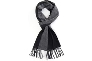 TAMOUKOC Men's Winter Scarf Warm Long Plaid Classic Tassel Scarf for Women