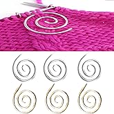 Wady 6PCS Spiral Cable Knitting Needle, Stainless Steel Bent Tapestry Needles Yarn Sewing Knitting, Small Stitch Holders Gift