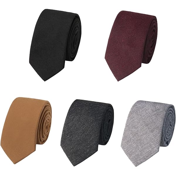 Mantieqingway 2.05 Inch Skinny Ties For Men - Solid Color Neckties For Wedding & Business