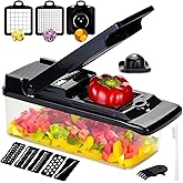 Vegetable Chopper Cutter Mandoline Slicer Cheese Grater - Food Onion Salad Veggie Chopper with Container, French Fry Potato D