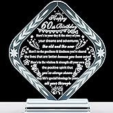 YWHL 60th Birthday Gifts for Men Women Crystal 60th Bday Decorations Best 60 Year Old Birthday Gift Ideas for Mom Grandma Wife Dad Born in 1965