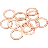 MECCANIXITY 12 Pcs Flat Copper Washers, 18x24x2mm Copper Upgraded Flat Metric Sealing Crush Ring Washers for Hydraulic Fittings Screw Bolt Nut Electronic Repair