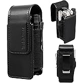 TarbicGear Multitool Holster with Belt Clip for Men, Faux Leather Multitool Sheath for Belt, Pocket Organizer for Work, Fits for Leatherman, SOG, Gerber Tools, Black