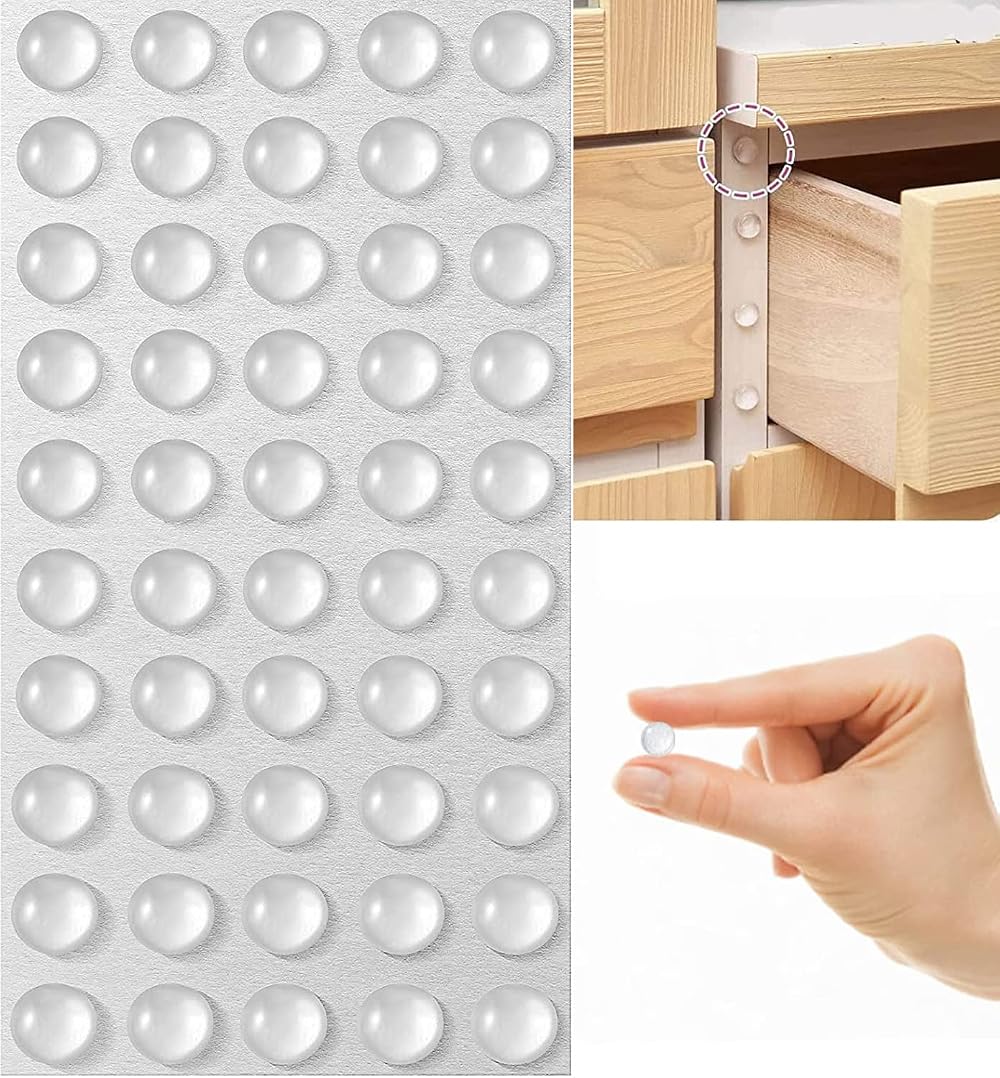 Gunwon Silicone Bumpers Adhesive Cushions 50 pcs Clear 0.6cm Door Stop Pads
