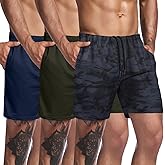 COOFANDY Men's 3 Pack Workout Gym Shorts Mesh Athletic Shorts Lightweight Bodybuilding Training Short Pants with Pockets