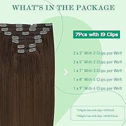 Clip in Hair Extensions Real Human Hair, SURNEL