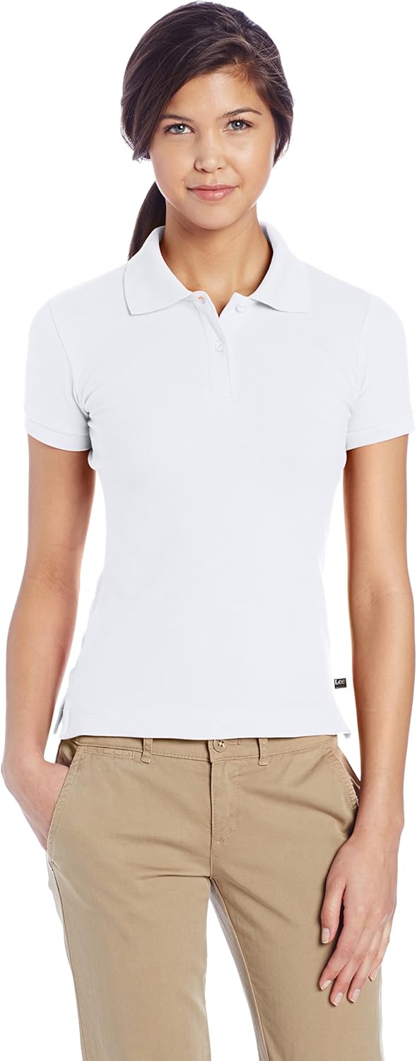 women's plus size white polo shirt