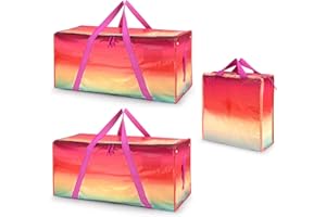 SOFTKISS Heavy Duty Extra Large Moving Bags 2 Pack- Waterproof Storage Bags With Zipper And Handles,Backpack Straps Strong Tote Bags For Clothes,Alternative To Moving Box, Handbags