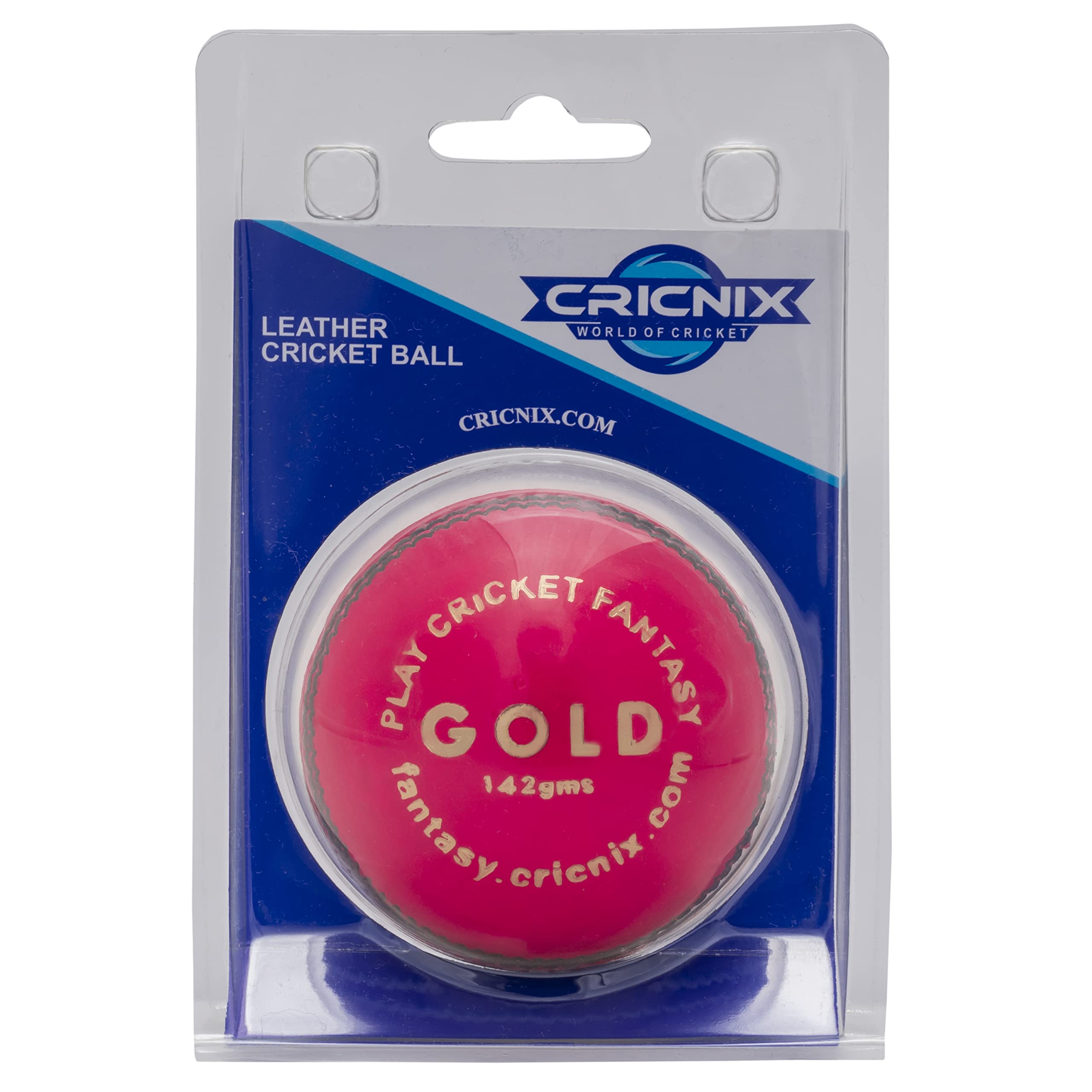 Cricnix Cricket Ball Gold Pink Leather 142g (1-Pack/3-Pack/6-Pack) for Practice or Training (1-Pack)