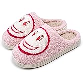 Sierlos Cute Kids' Plush Preppy Slippers for Girls Boys - Soft Memory Foam Fuzzy Slip-on House Slippers/Indoor & Outdoor Use