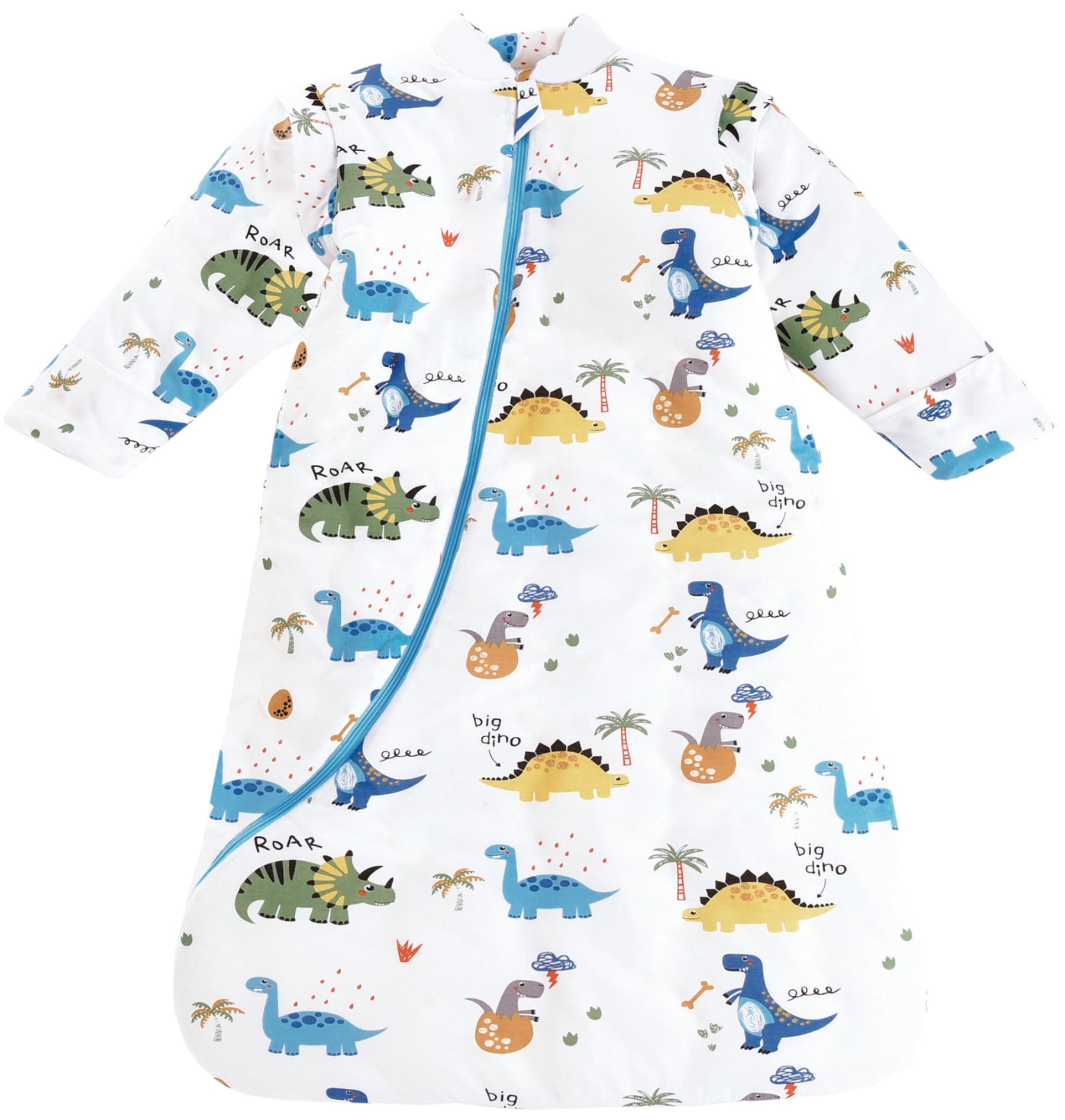 Chilsuessy Baby Sleeping Bag with Detachable Long Sleeves 3.5 Tog for Winter Toddler Sleeping Bag Kids Sleeping Sack for Infant Toddler, Forest Dinosaur, 3-6 Months