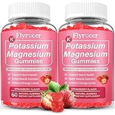 2 Pack Potassium Magnesium Gummies for Men & Women, Potassium Magnesium Supplement for Leg Cramps, Muscle Health, & Electrolyte Balance, Strawberry Flavor, 120 Gummies
