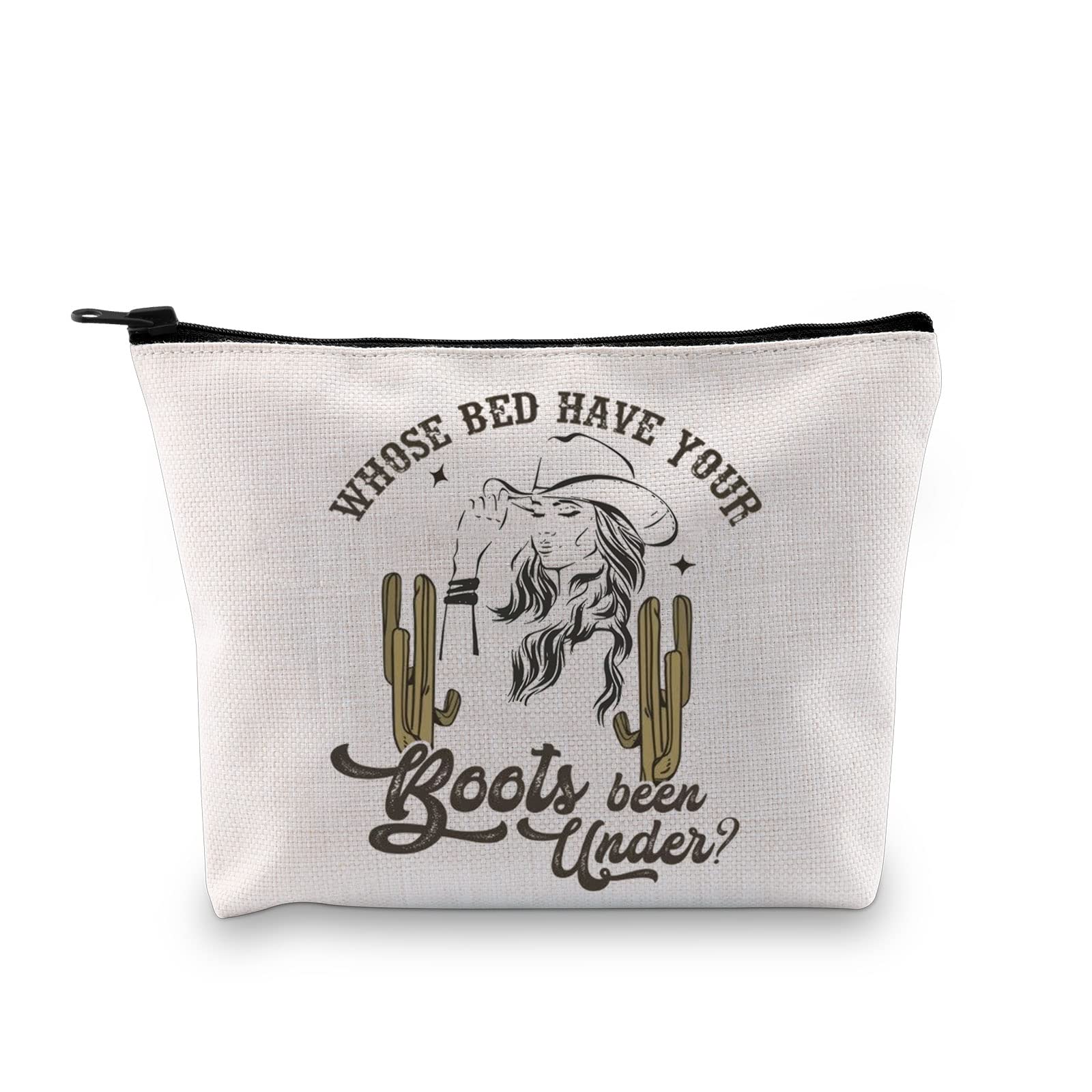 Country Music Themed Zipper Pouch Shania Merch Tour Gift Whose Bed Have Your Boots Been Umder Makeup Bag Gift for Country Music Fan (Boots Been Under Bag EU)