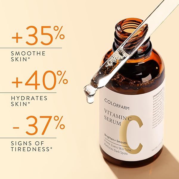 VITAMIN C FACE SERUM HYDRATING: COLORFARM SKIN TIGHTENING WITH VITAMIN E HYALURONIC ACID – ANTI-AGING FOR GLOW SKIN 1 FL OZ