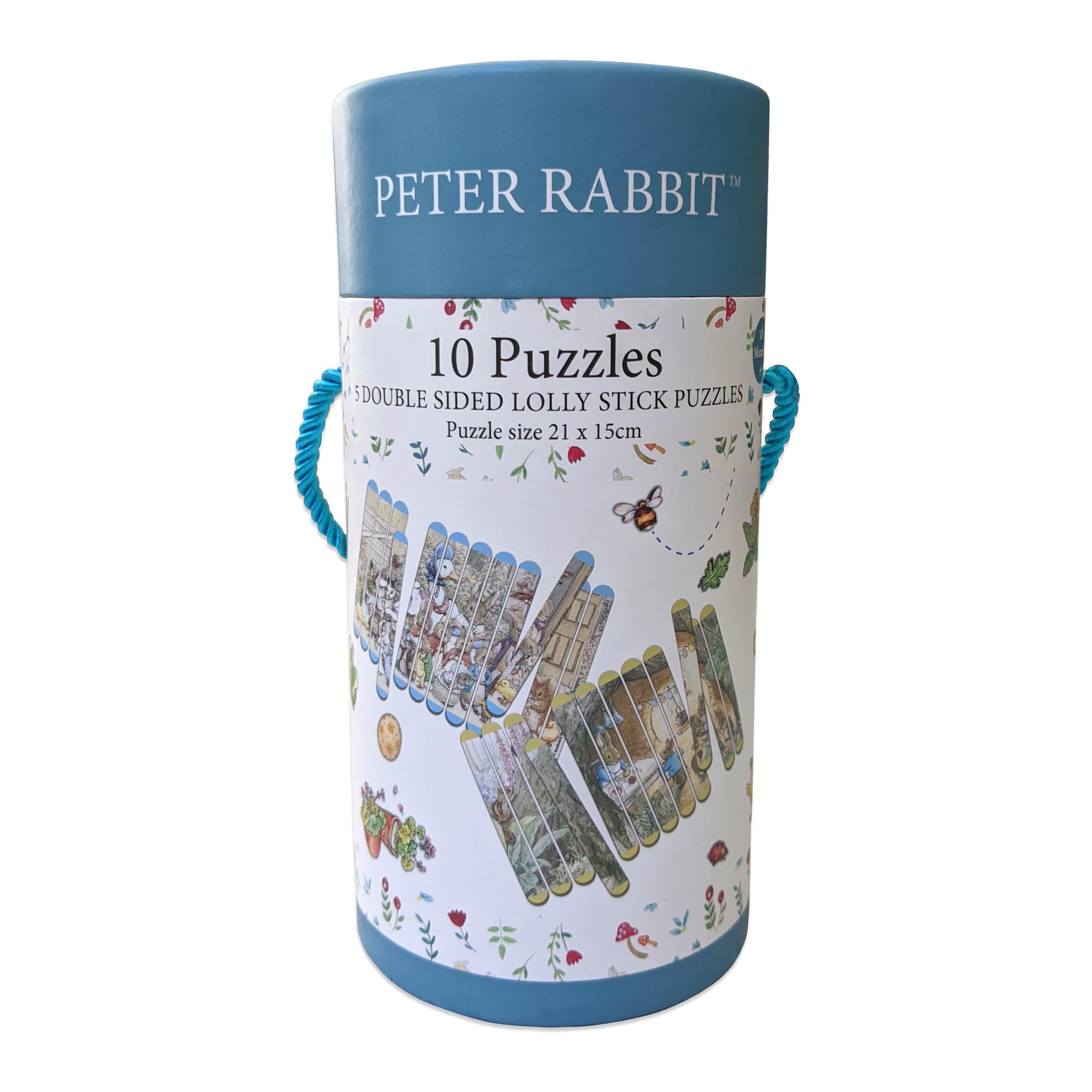 Beatrix Potter - Peter Rabbit - Lolly Stick Puzzles - Make a Picture from 12 Lolly Sticks - 5 Double Sided Lolly Stick Scenes