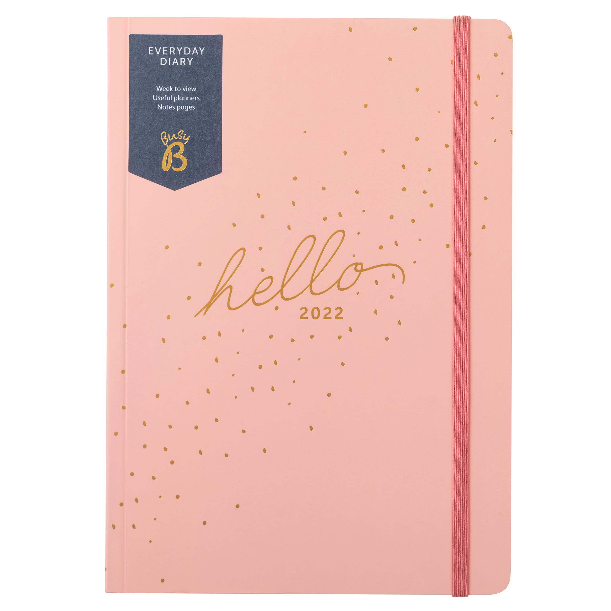 Busy B Everyday Diary January to December 2022 - A5 Pink Week to View Planner with Notes