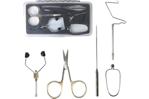 Maxcatch Fly Tying Tools Kit Complete Tools Assortment Whip Finisher/Bobbins/Hackle Plier/Needle/Threader/Dubbing Twister wit