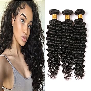 Amazon Com Deep Wave 3 Bundles Brazilian Virgin Human Hair 18 20