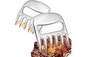 2Pcs BBQ Meat Claws, Stainless Steel Bear Claws Meat Shredder Claws, Pulled Pork Claws, Quickly and Easily Lift, Handle, Shre