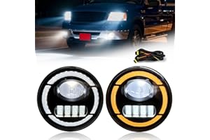 BOXLIGHT LED Fog Lights with DRL Fit for 2006-2014 Ford F150 Pickup Truck Fog Lights w/Daytime Running Lights Turn Signal Lights Front Driving Fog Lamps 1 Pair of Fog Lamps