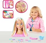 Barbie Styling Head with 20+ Hair Accessories Color Change Clips JFG81 Blonde view 2