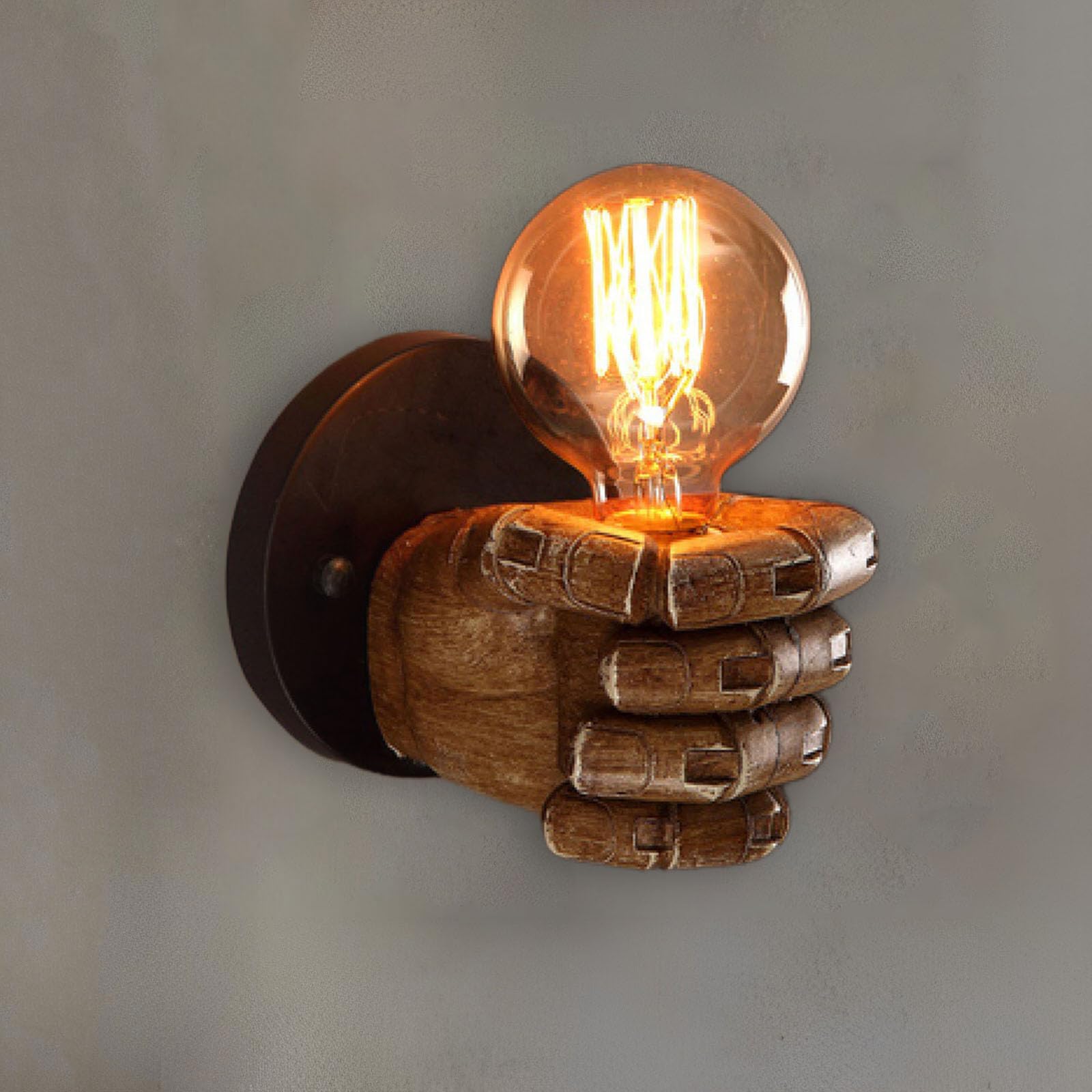 YOOCHUENG Vintage Wall Lights Indoor,Wall Lamp Industrial Brown,Bedside Lamps E27,Mounted Sconce Lighting for Dining Room,Bedroom,Living Room,Left Hand Light (Bulb Not Included)