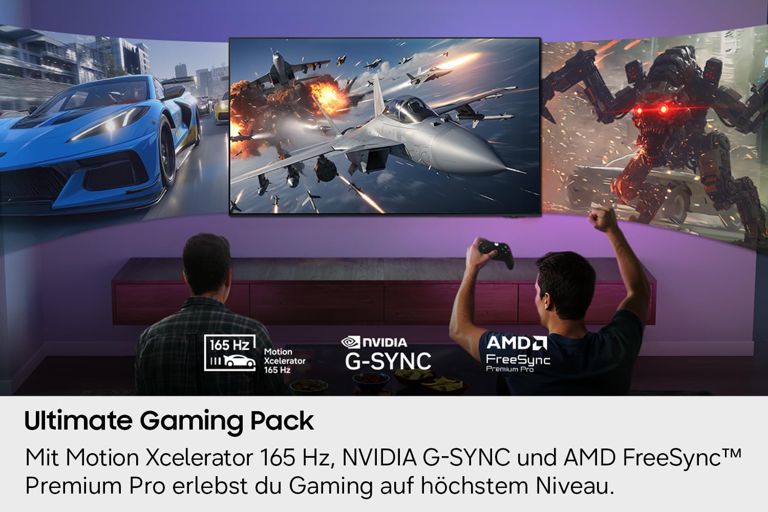 Samsung OLED S95H 4K 77 Zoll (195 cm), UHD Fernseher, Antireflexion mit Glare Free, OLED HDR pro, Ultimate Gaming Pack (NVIDIA G-SYNC & AMD FreeSync Pro) mit 165Hz, HDMI 2.1, Dolby Atmos, Smart AI TV 6