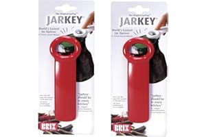 Brix Original Easy Jar Key Opener, Great for Kids and Arthritis and Carpal Tunnel Sufferers, 5.62-Inches, Red, Set of 2
