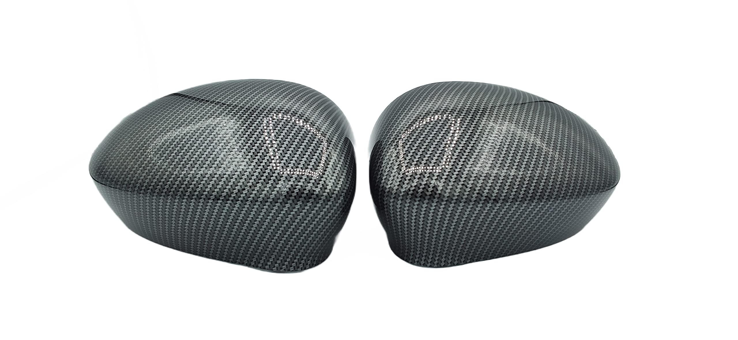 Door Wing Mirror Cover Carbon fiber Effect Finish Pair Left & Right