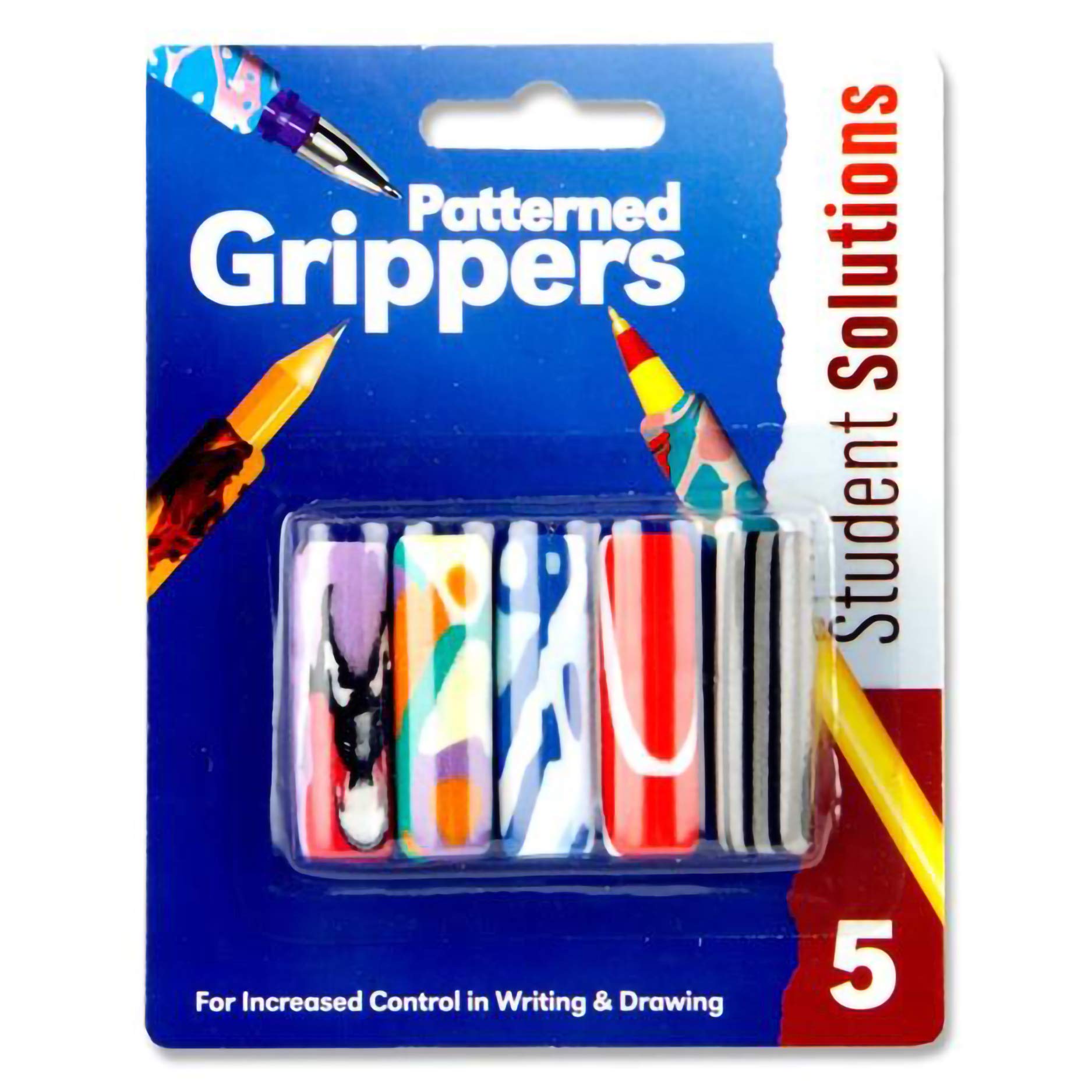Premier Stationery Patterned Grippers (Pack of 5), Multicoloured, H2759423