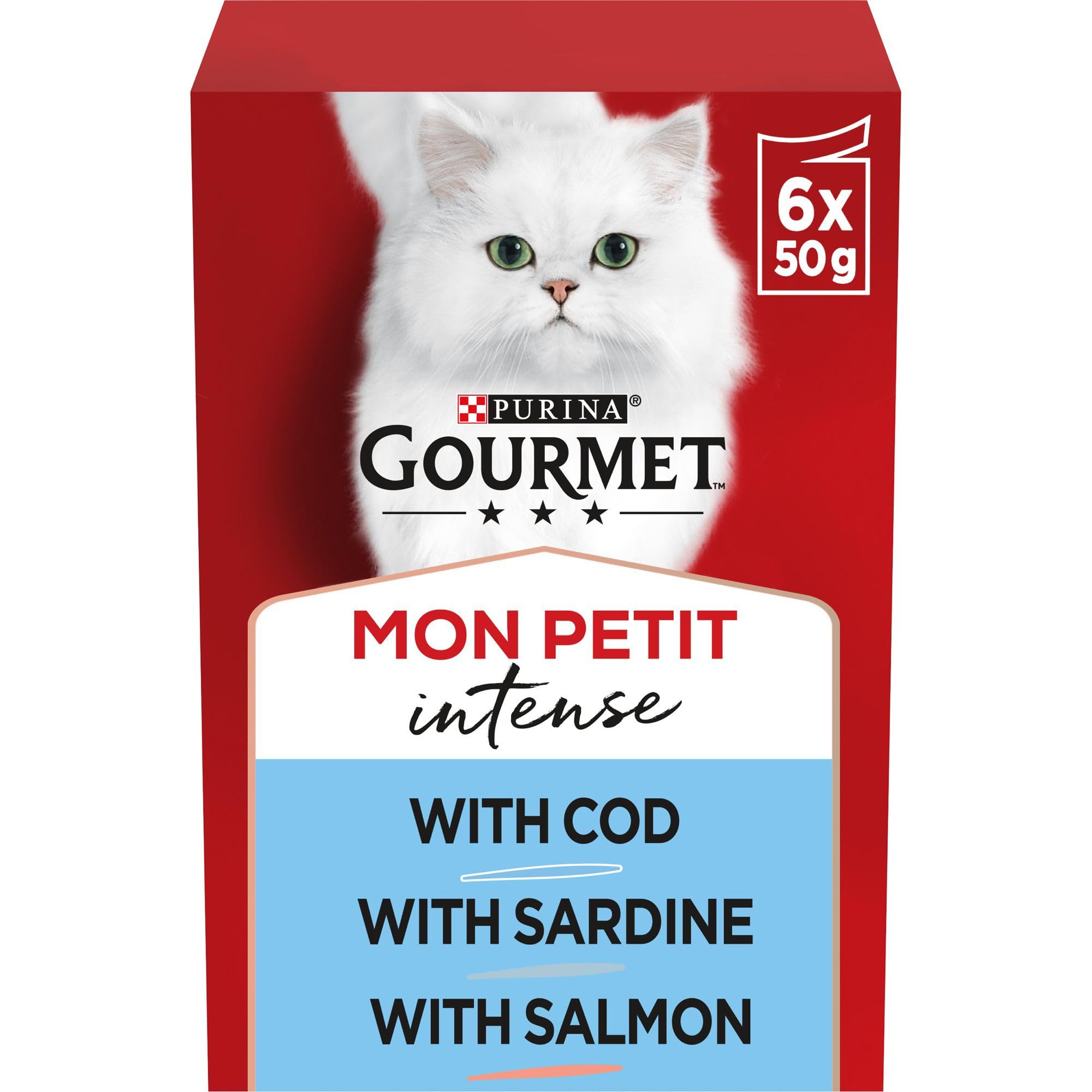 Gourmet Mon Petit Cat Food Pouches Fish 6x50g (Pack of 8)