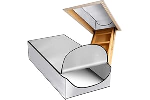MSUHETTU Attic Stairway Insulation Cover, Premium Energy Saving Attic Door Tent for Pull Down Stairs with Heavy-Duty Zipper, Fits 25" x 54" Opening, Easy Staple-On Install
