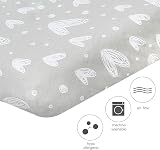 SPRINGSPIRIT Travel Cot Sheets 95x65cm 2 Pack Grey Print Jersey Knit Cotton view 3