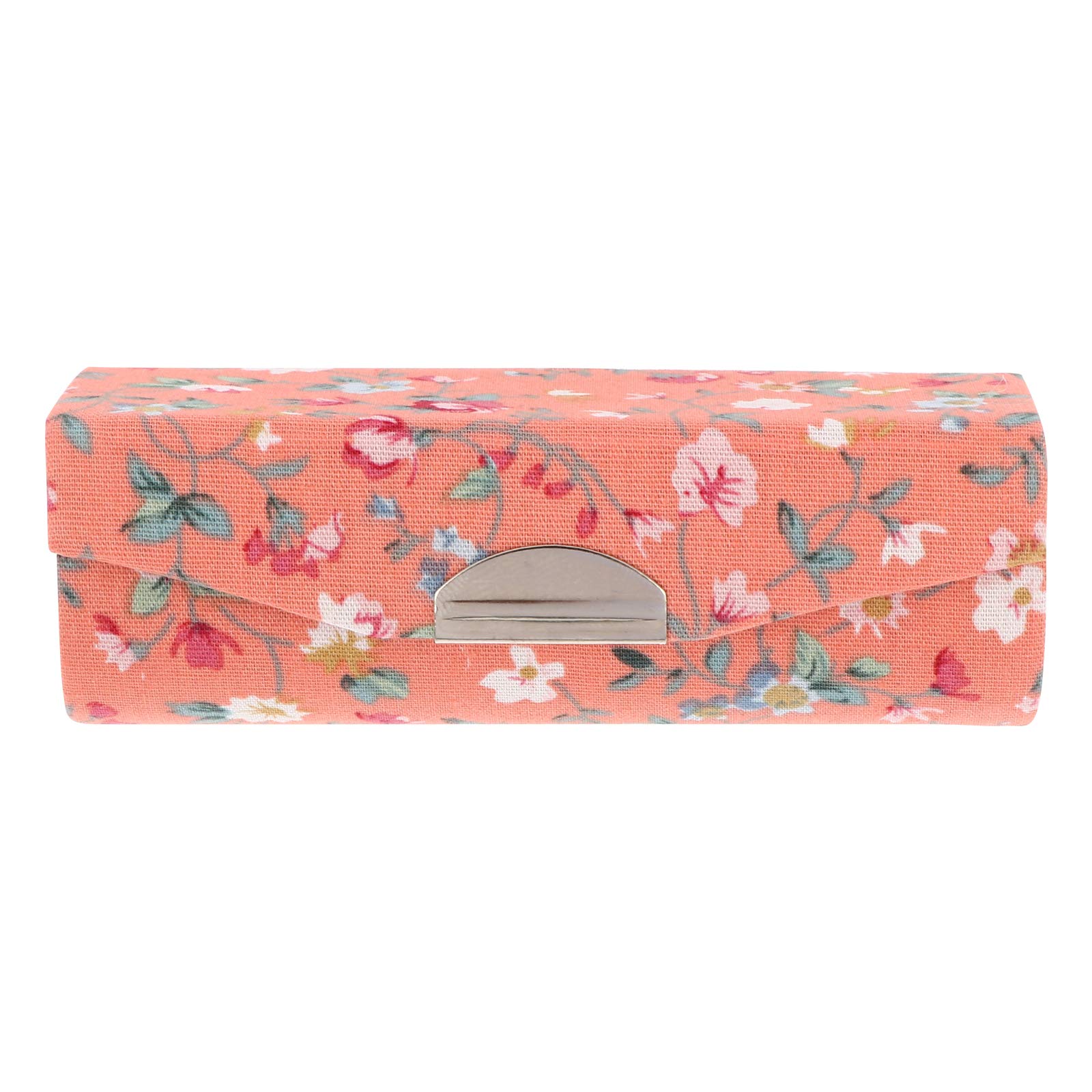 VALICLUD Chic Women Lipstick Case Retro Embroidered Pattern Storage Box with Mirror — image 1