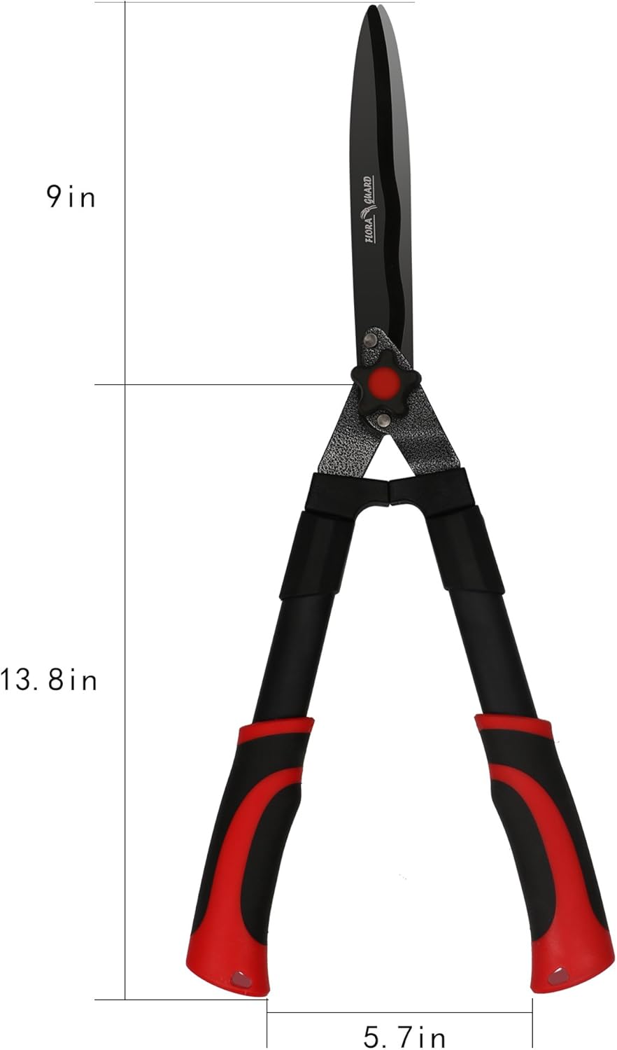FLORA GUARD Hedge Shears-23 Inches in Length - Carbon Steel Blades with Soft Handle: Home Improvement