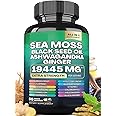 16-in-1 Sea Moss Herbal Supplement with Himalayan Shilajit, Ashwagandha, Rhodiola Rosea, Ginseng, 19445mg, 60 Veggie Capsules (60 Capsules, SEA Moss)