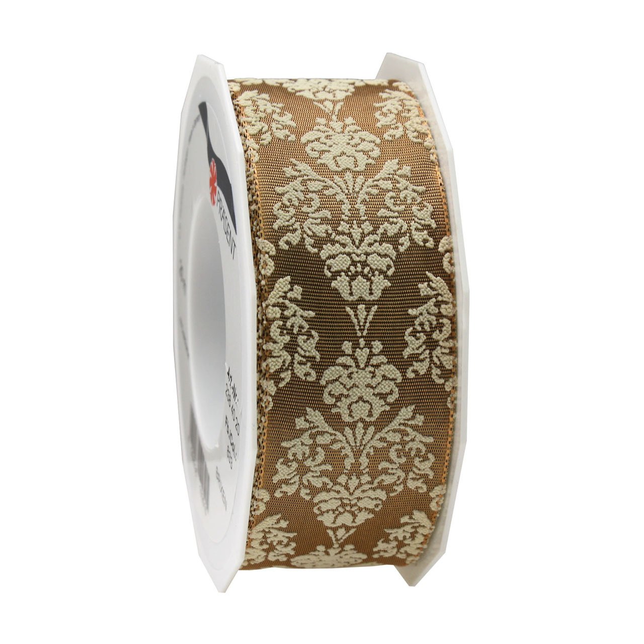 Präsent - Brixen Wired & Printed Ribbon Macciato 40 mm width, 20 m length — image 1