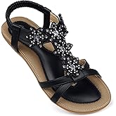 SHIBEVER Dressy Flat Sandals for Women: Summer Comfortable Walking Womens Sandal