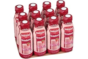 Darigold Strawberry Low Fat Milk,1 Percent Milk - Shelf Stable Milk Bottles Made With 9 Essential Nutrients, rsBT Free - 14 oz, 12 pack (Strawberry Milk)