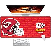 Malogtan Large Gaming Mouse Pad with Non-Slip Rubber Base for Laptop Computer Desktop Keyboard,Red Design Stitched Edges Mouse Desk Mat for Football Sport Fans
