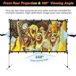 AZXRHWYGS Projector Screen with Stand 120 inch